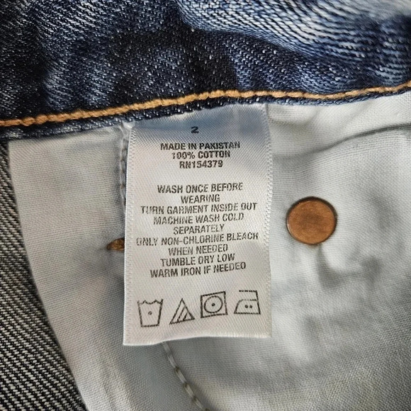 Hand Embroidered Aeropostale Cheeky Denim Shorts Distressed Lace Boho Floral - Picture 8 of 8